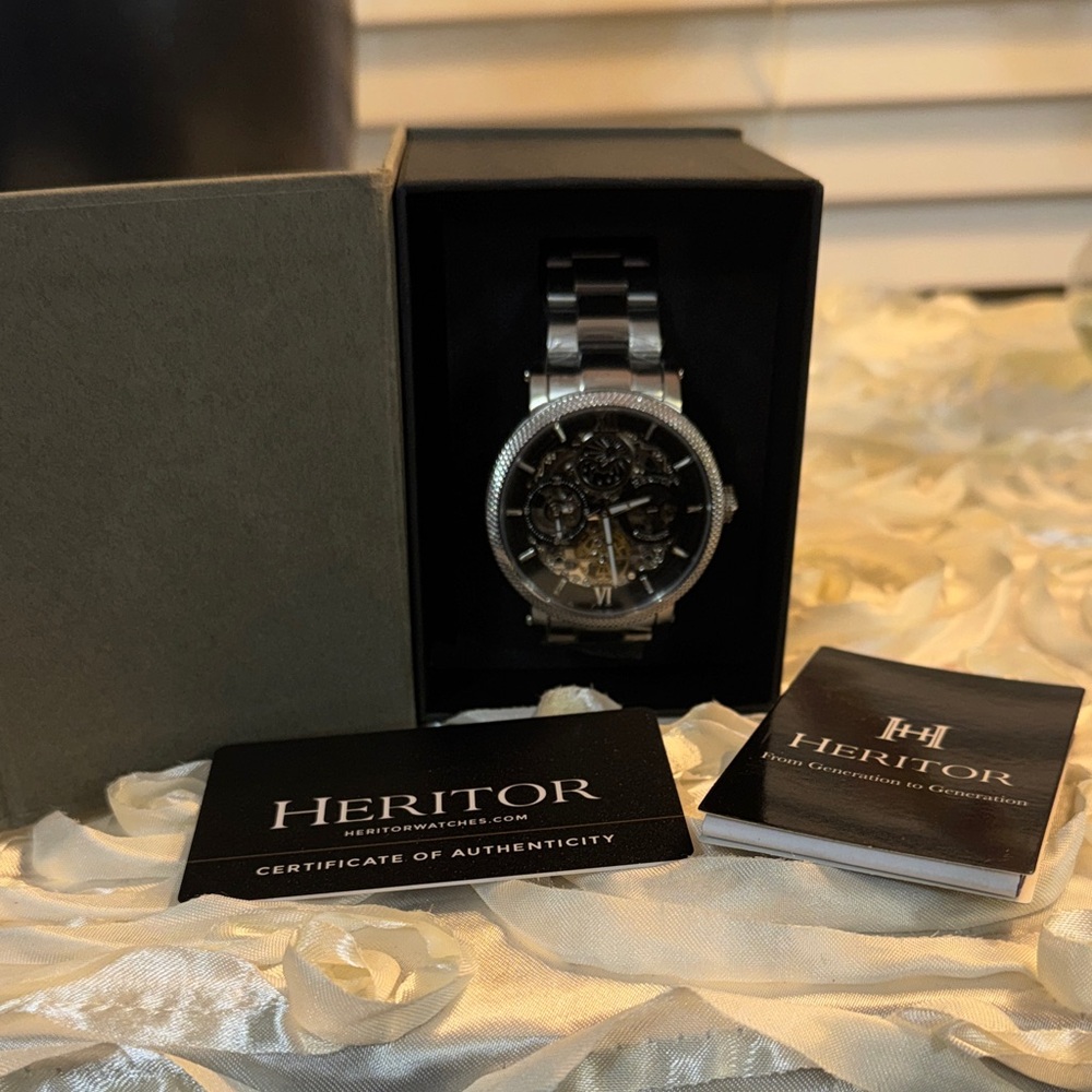 Heritor Silver Men's Watch